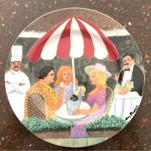 William Sonoma GBC French Scene Fine Porcelain Salad Plate - Déjeune Provençal